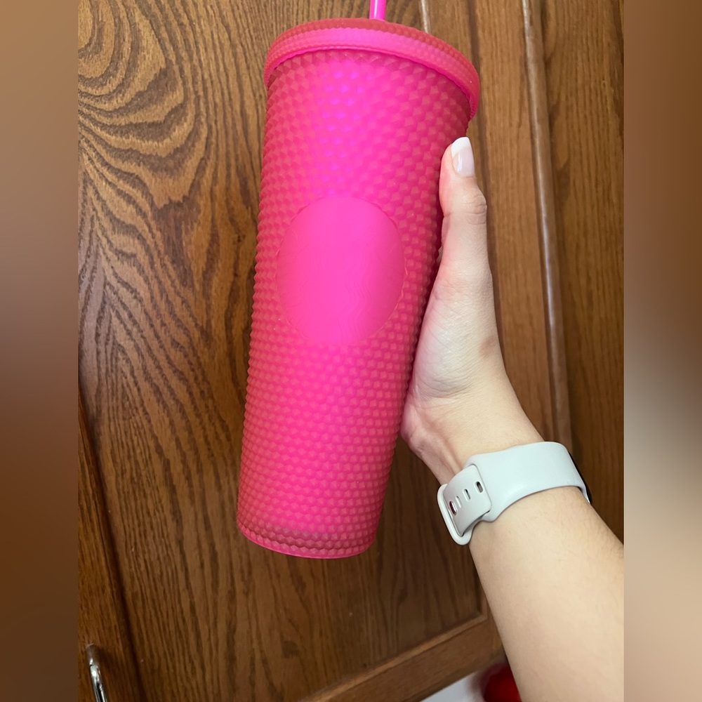Neon Pink studded Starbucks venti Cup
